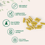 Micro Ingredients Apple Cider Vinegar 4-in-1 Supplement bottle side view