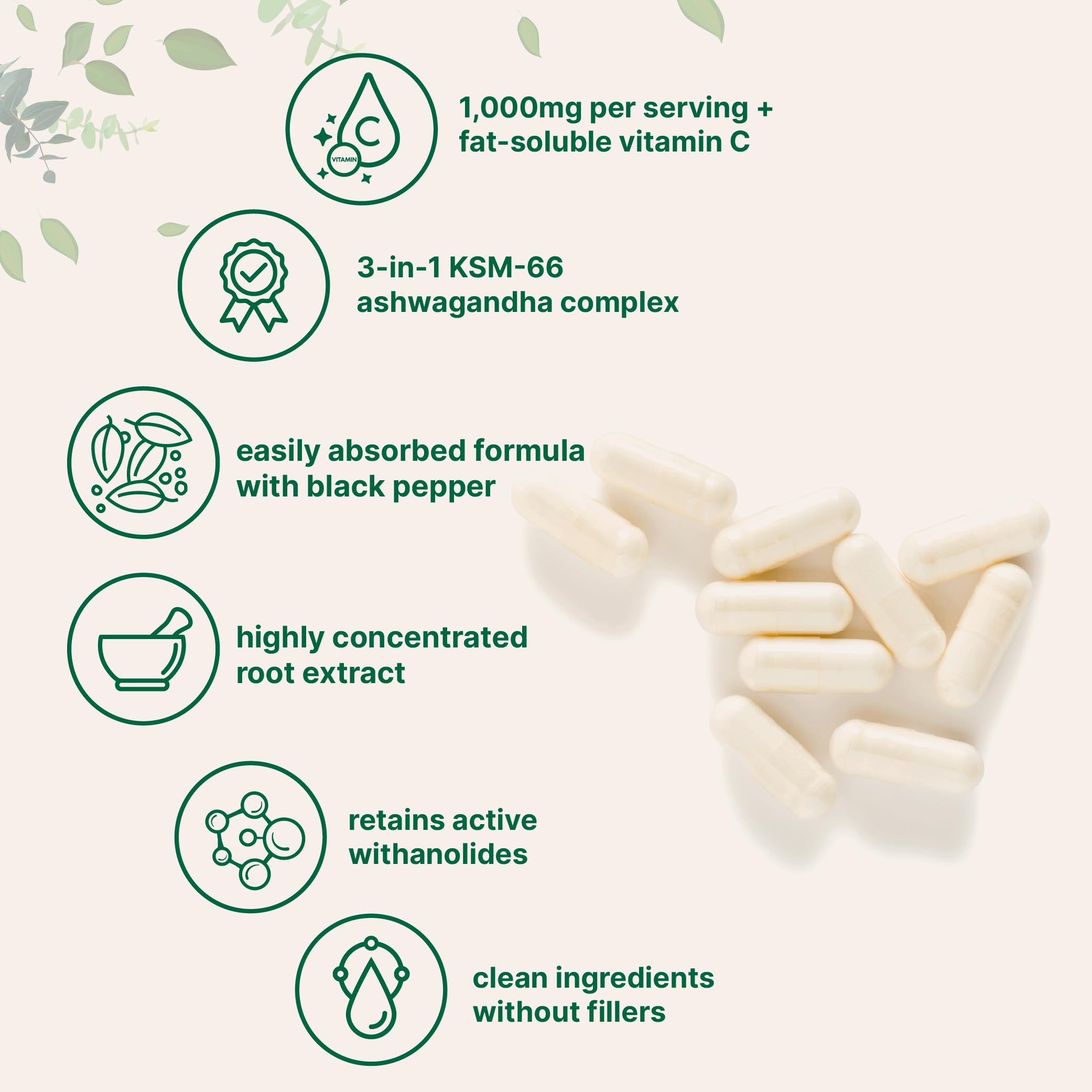 Micro Ingredients Ashwagandha KSM-66 supplement bottle side view