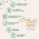 Micro Ingredients Ashwagandha KSM-66 supplement bottle side view