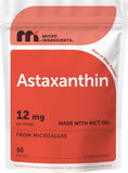 Micro Ingredients Astaxanthin 12mg softgels front view