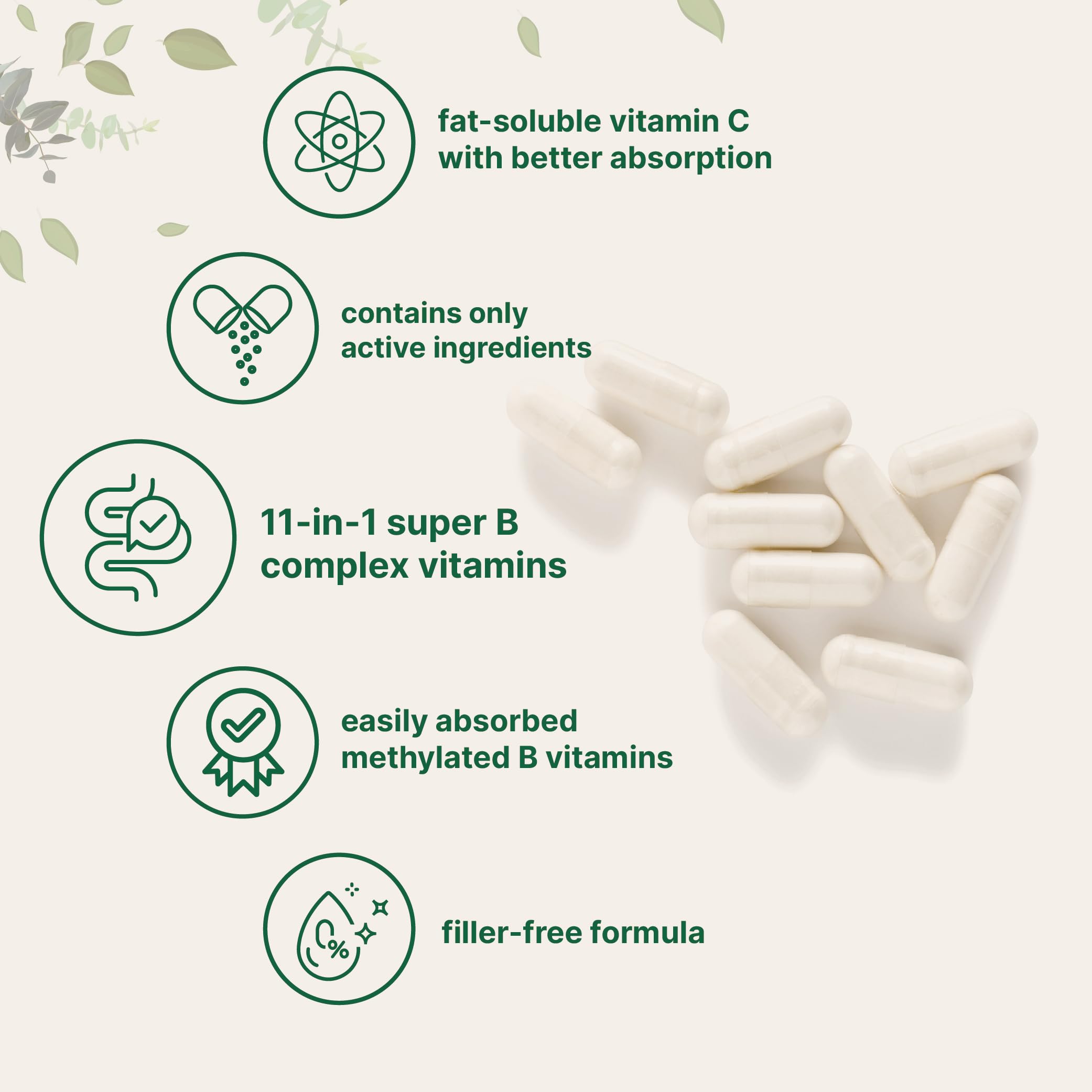 Micro Ingredients B Complex Vitamins capsules close-up