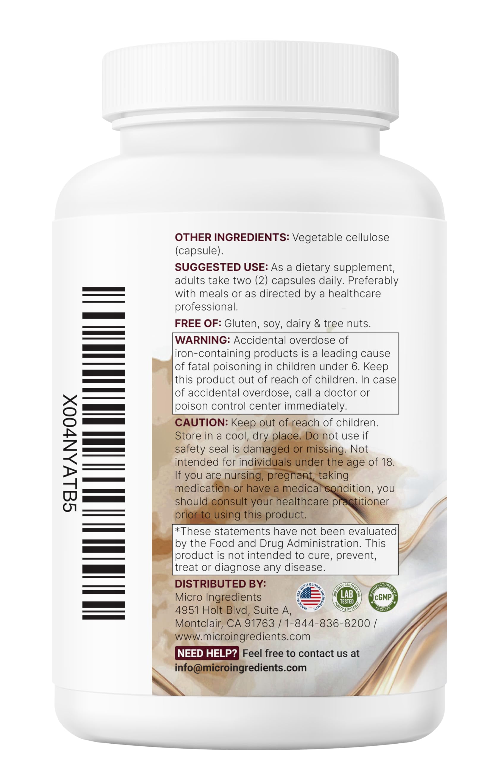 Micro Ingredients Bariatric Multivitamin capsules in a clear container