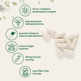 Micro Ingredients Bariatric Multivitamin capsules on a wooden surface