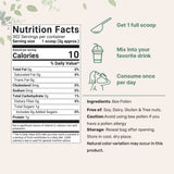 Micro Ingredients Bee Pollen Granules back view with nutritional information