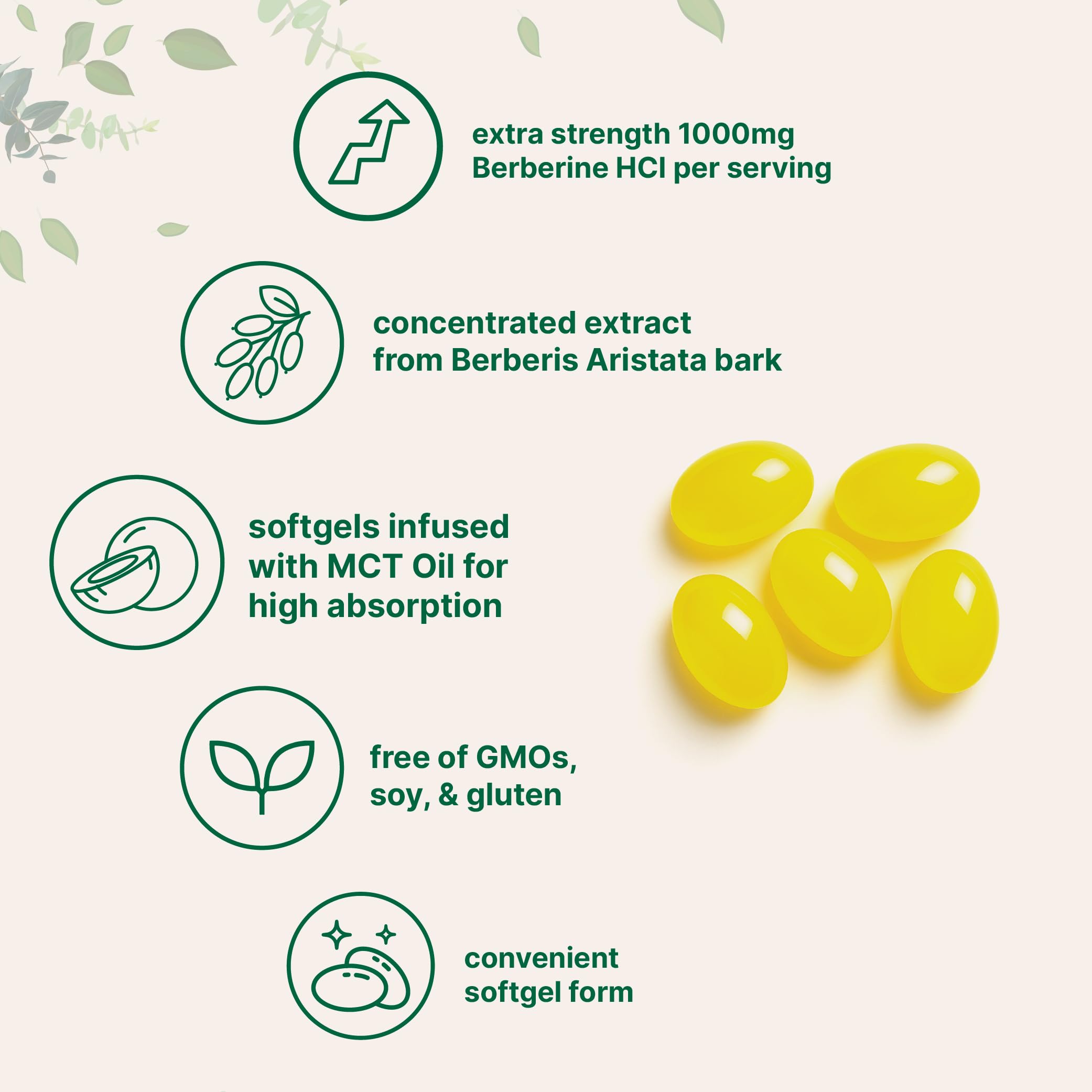 Micro Ingredients Berberine 1000mg softgels packaging