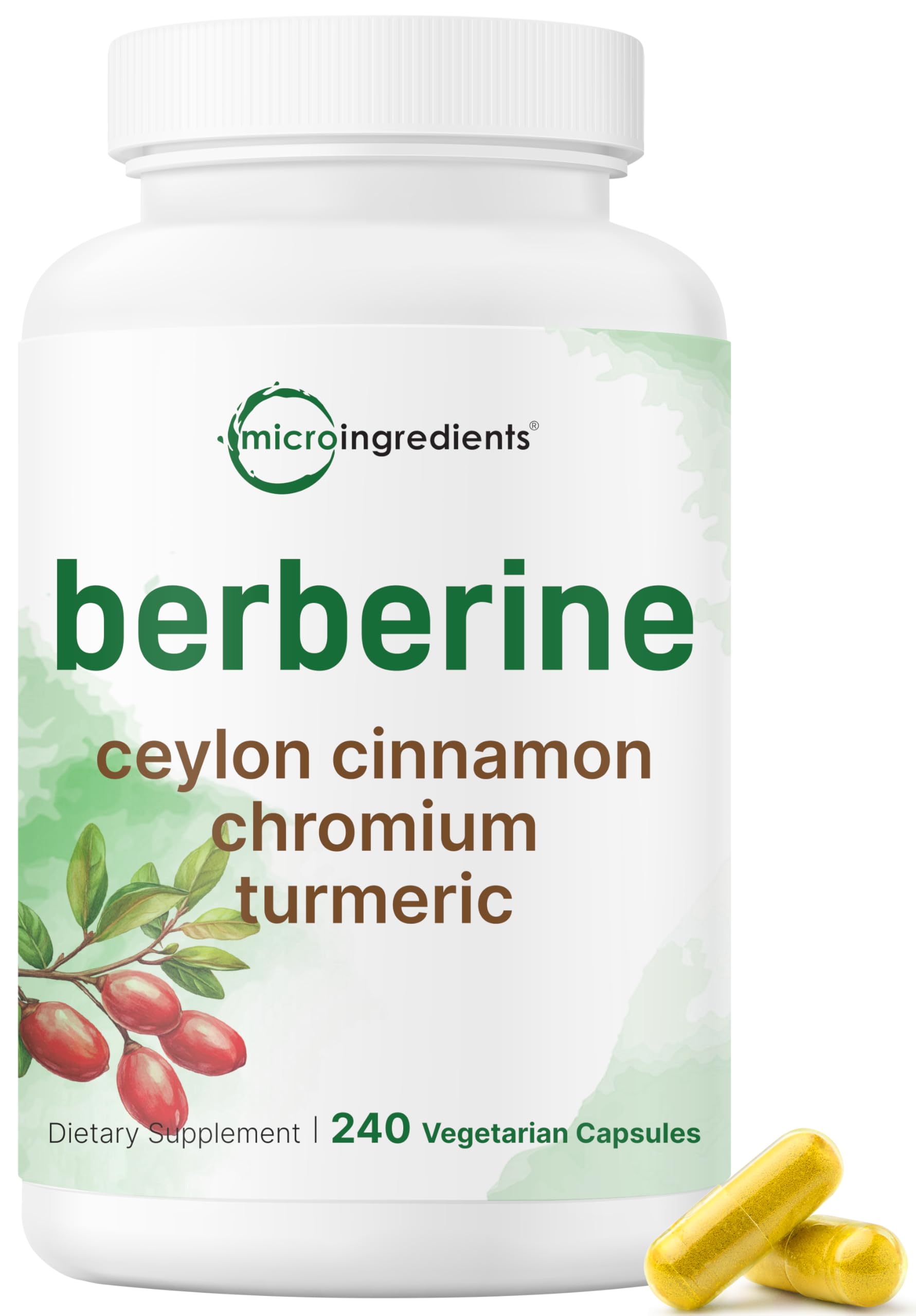 Micro Ingredients Berberine Complex 240 veggie capsules front view