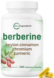 Micro Ingredients Berberine Complex 240 veggie capsules front view