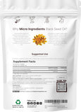 Micro Ingredients Black Seed Oil Softgels side view showing softgel size