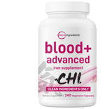 Micro Ingredients Blood+ Advanced Iron Supplement front view of bottle