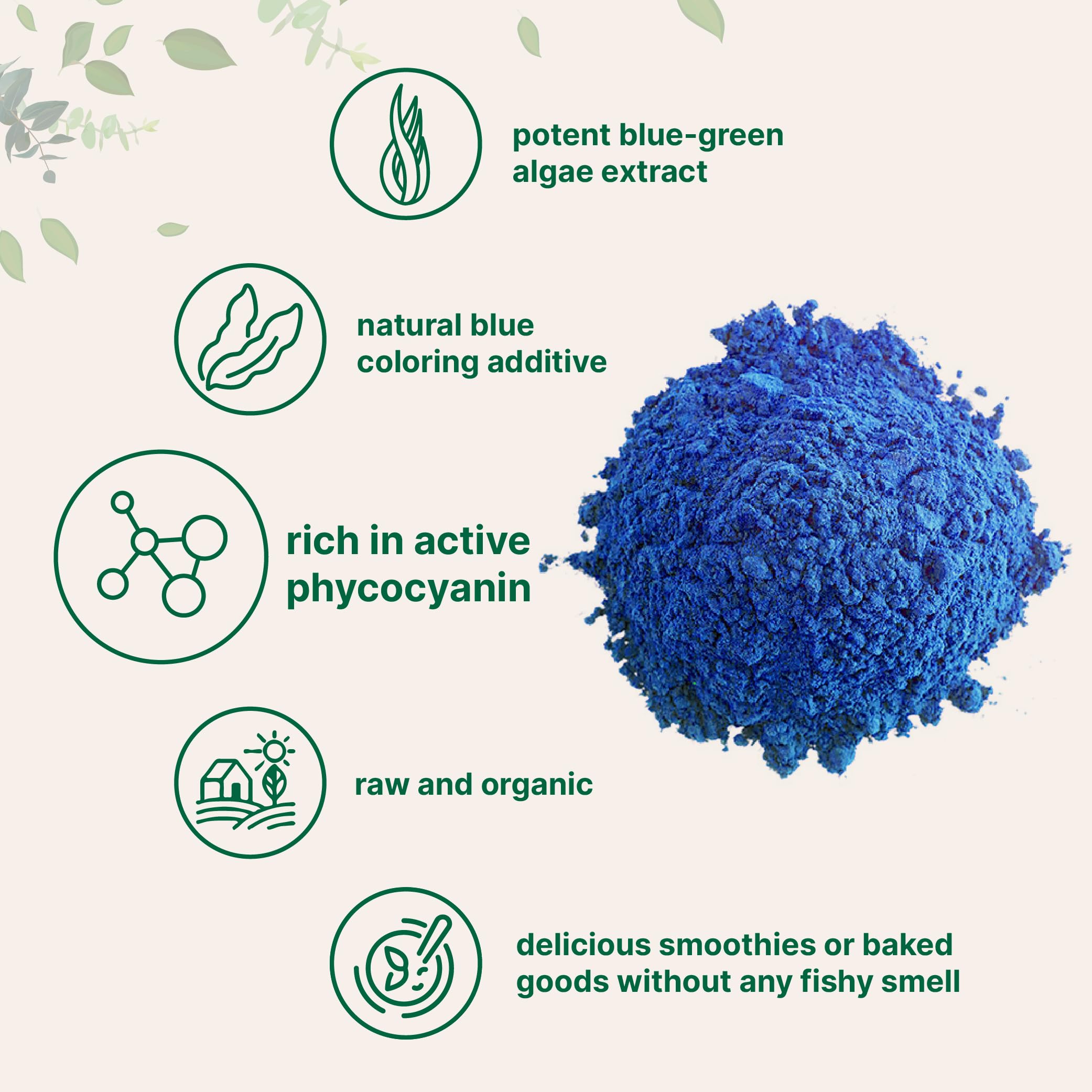 Micro Ingredients Blue Spirulina Powder in a bowl