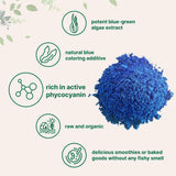 Micro Ingredients Blue Spirulina Powder in a bowl with acai and fruits