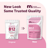 Micro Ingredients Chewable Vitamin B12 5000mcg strawberry flavour back view
