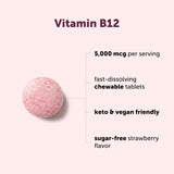 Micro Ingredients Chewable Vitamin B12 5000mcg strawberry flavour side view
