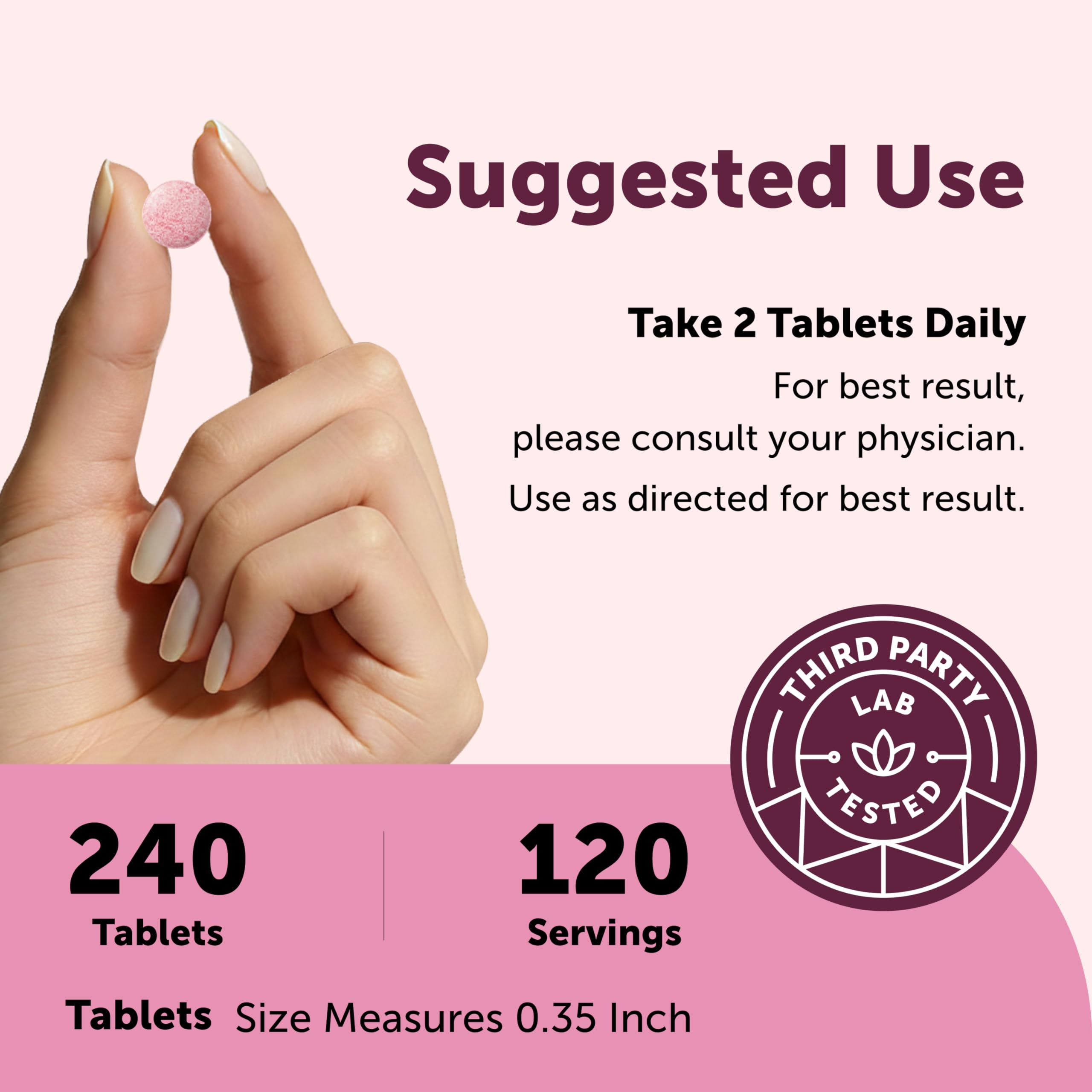 Micro Ingredients Chewable Vitamin B12 5000mcg strawberry flavour tablet close-up