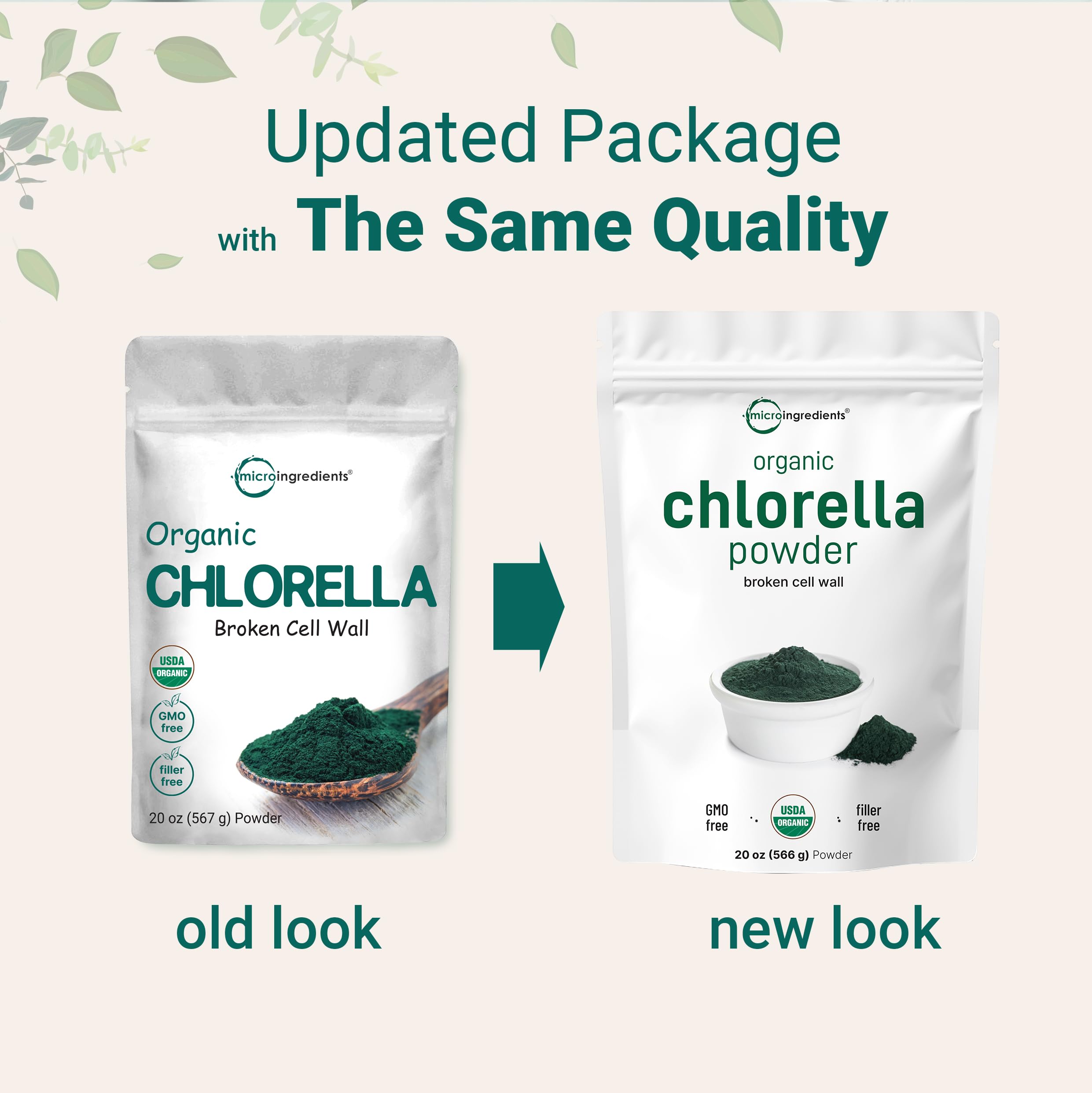Micro Ingredients Chlorella Powder scoop showing powder