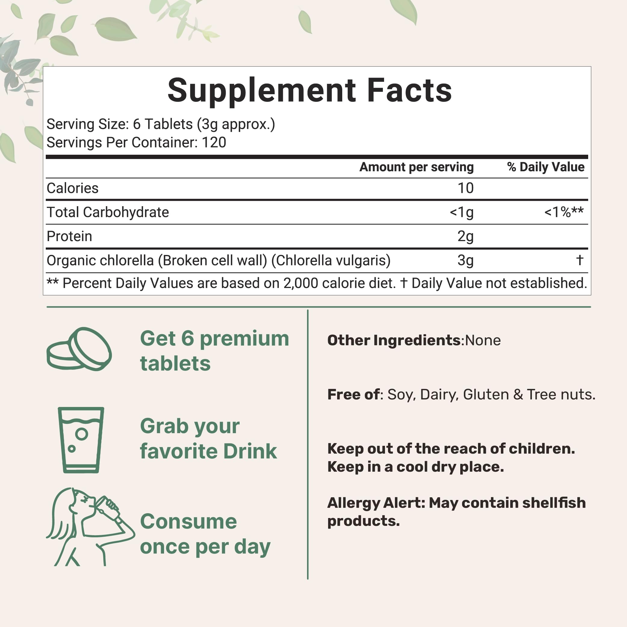 Micro Ingredients Chlorella Tablets close-up of tablets
