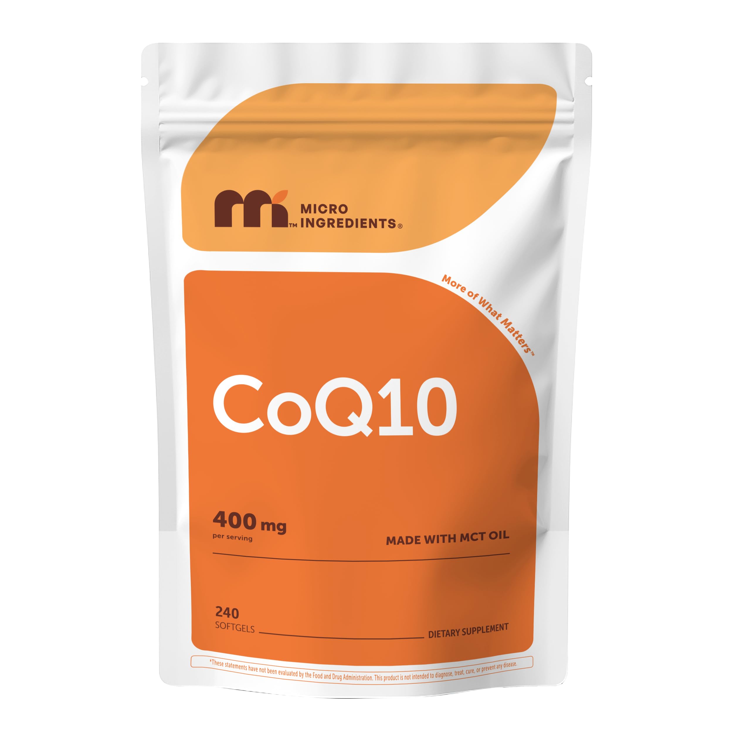 Micro Ingredients CoQ10 Softgels 400mg front view