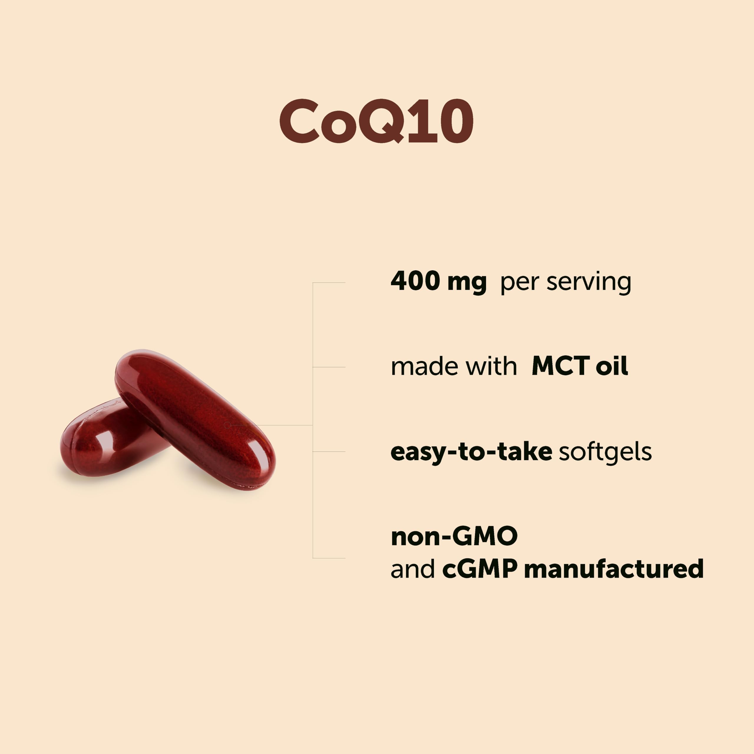 Micro Ingredients CoQ10 Softgels with coconut-derived MCT oil