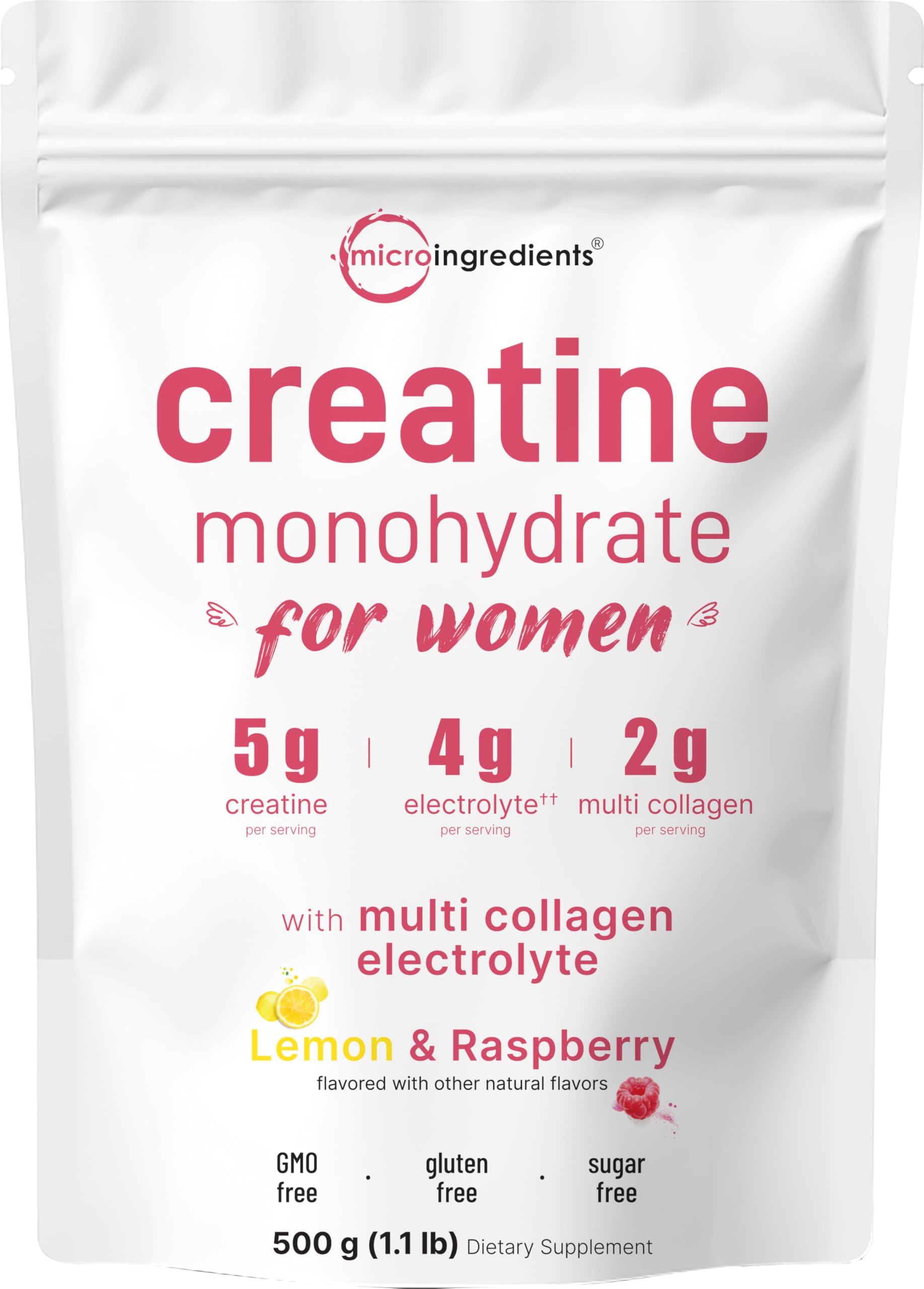 Micro Ingredients Creatine Monohydrate 500g front view