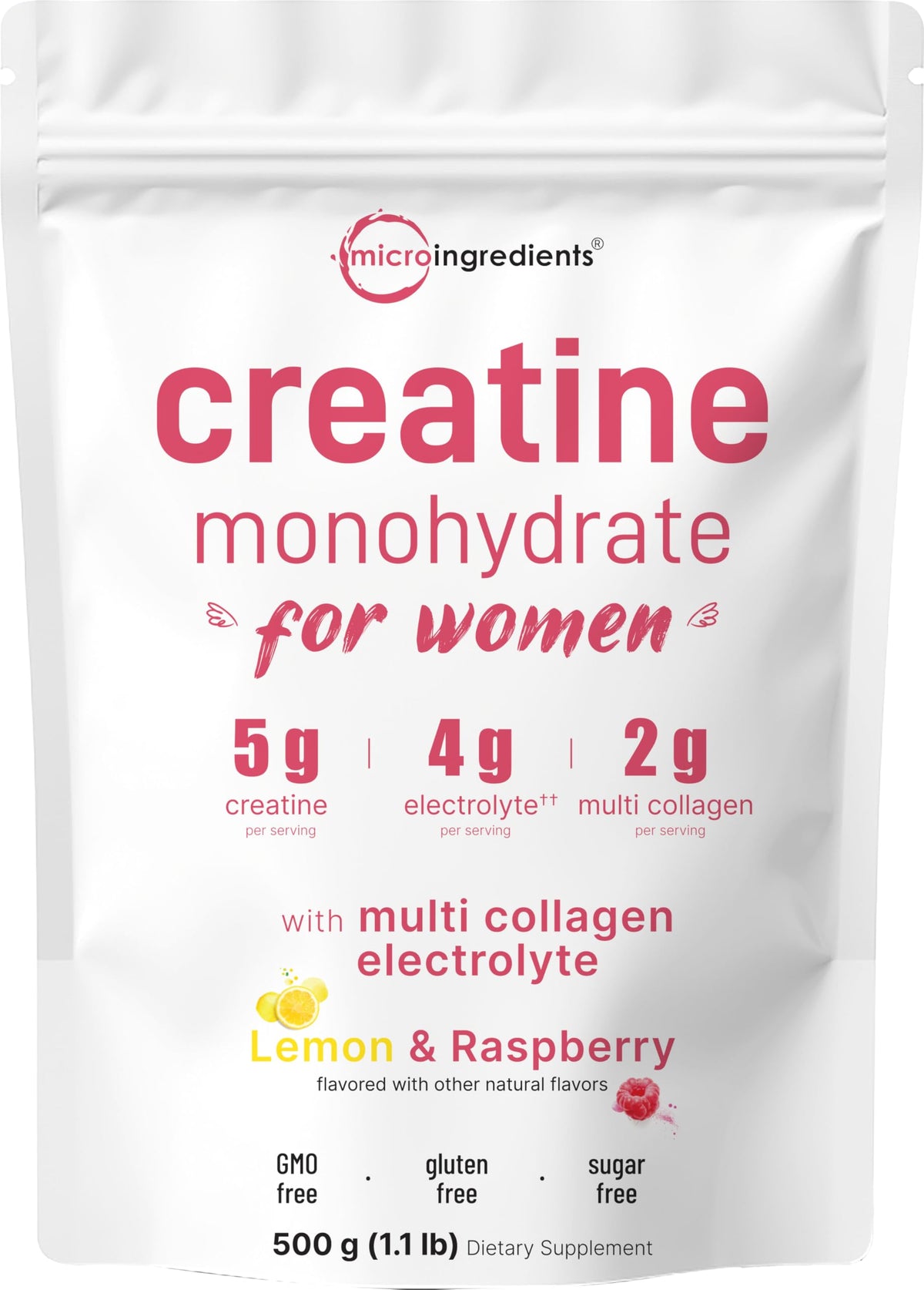 Micro Ingredients Creatine Monohydrate 500g front view