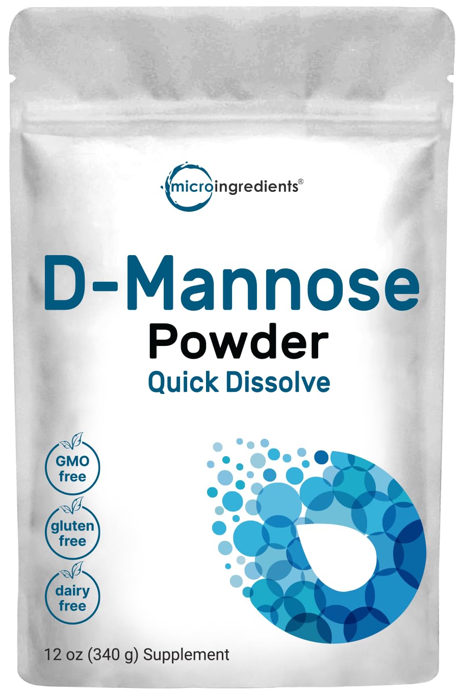 Micro Ingredients D-Mannose Powder 340g front view