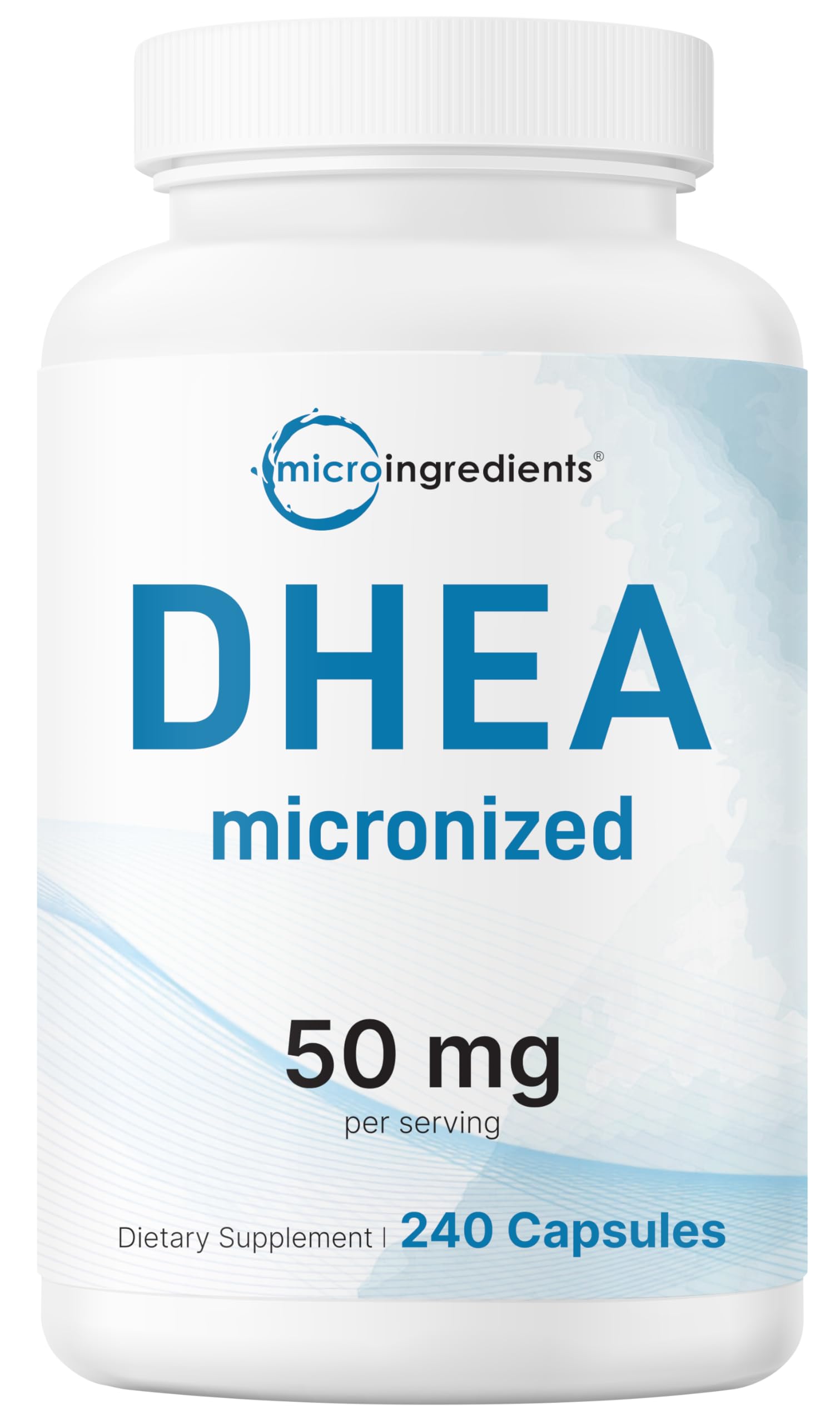 Micro Ingredients DHEA Capsules 50mg front view bottle