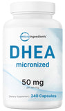 Micro Ingredients DHEA Capsules 50mg front view bottle