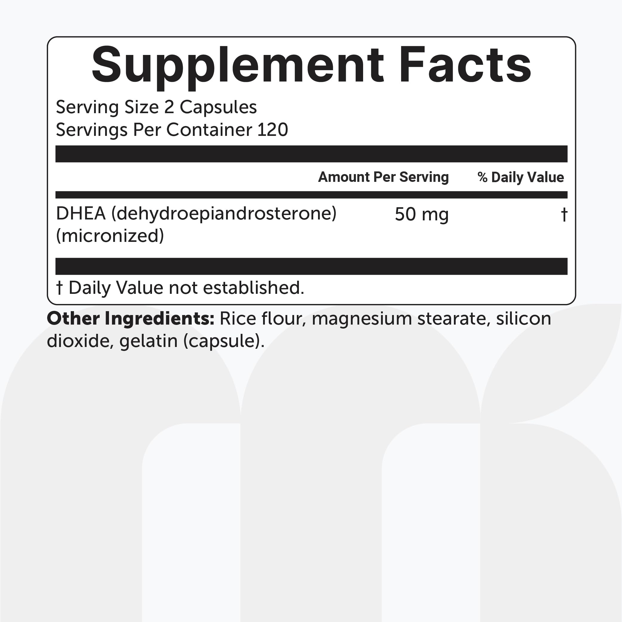 Micro Ingredients DHEA Capsules 50mg with a measuring spoon