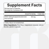 Micro Ingredients DHEA Capsules 50mg with a measuring spoon