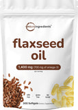 Micro Ingredients Flaxseed Oil 1400MG 300 capsules front view