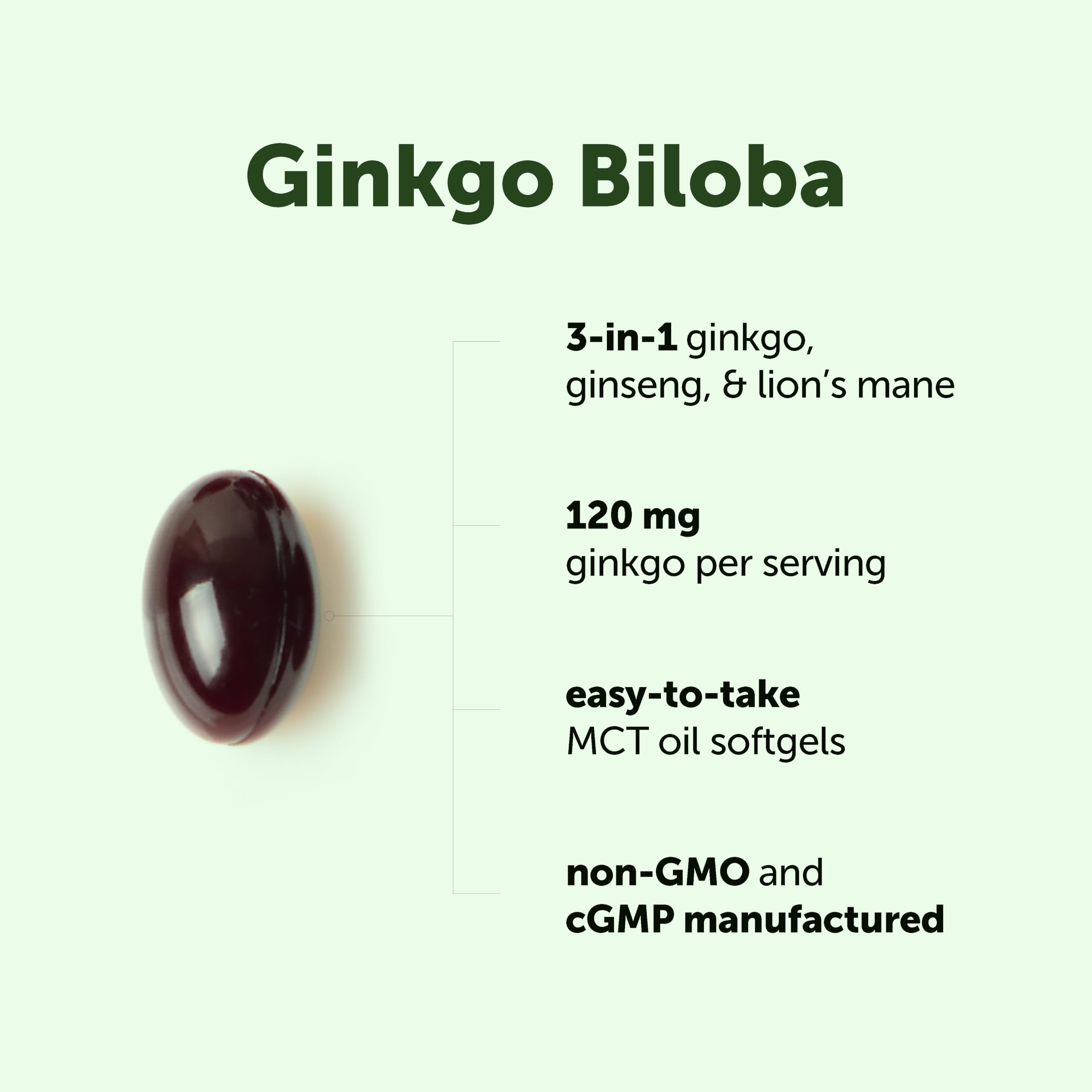 Micro Ingredients Ginkgo Biloba 3-in-1 Complex softgel back view