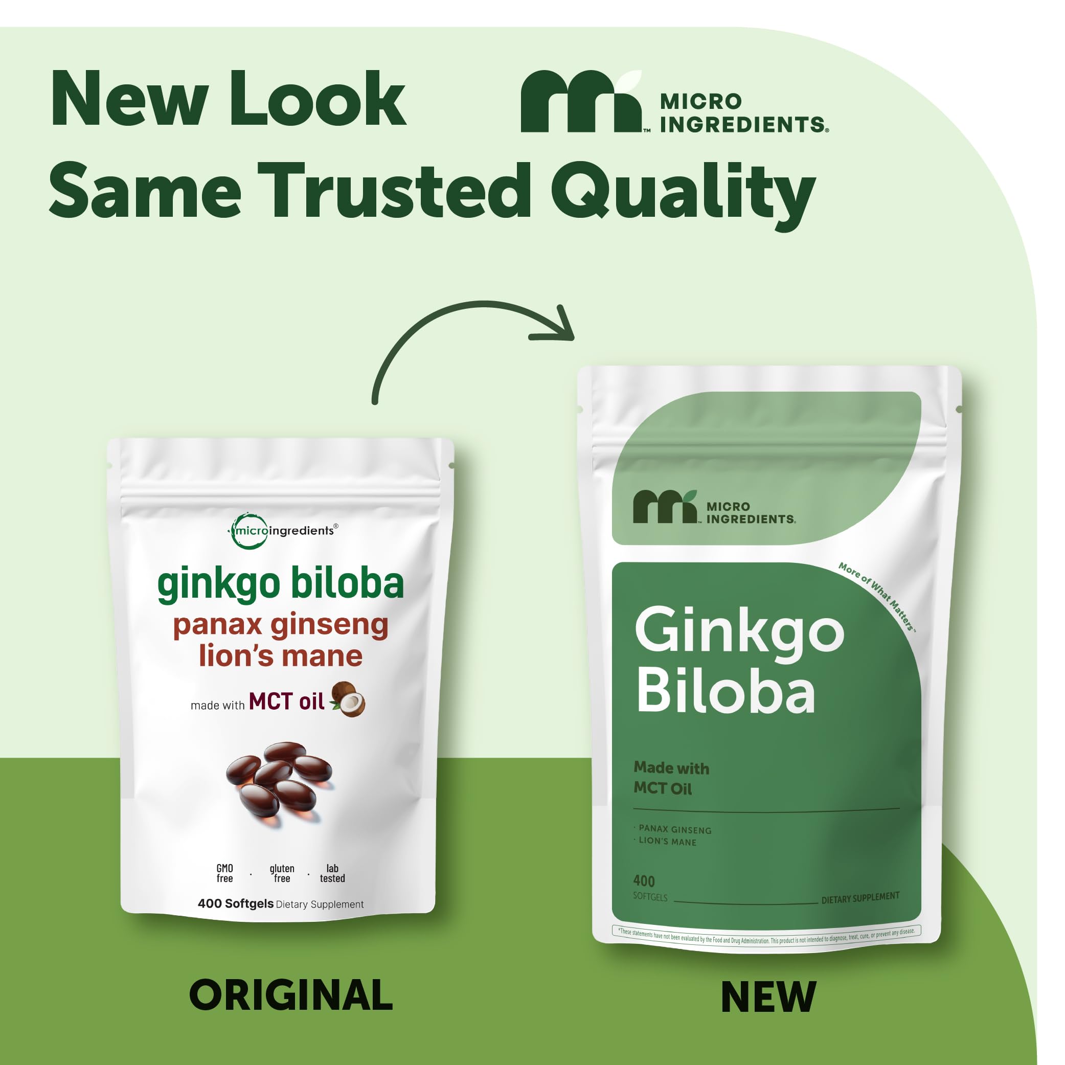 Micro Ingredients Ginkgo Biloba 3-in-1 Complex softgels close-up