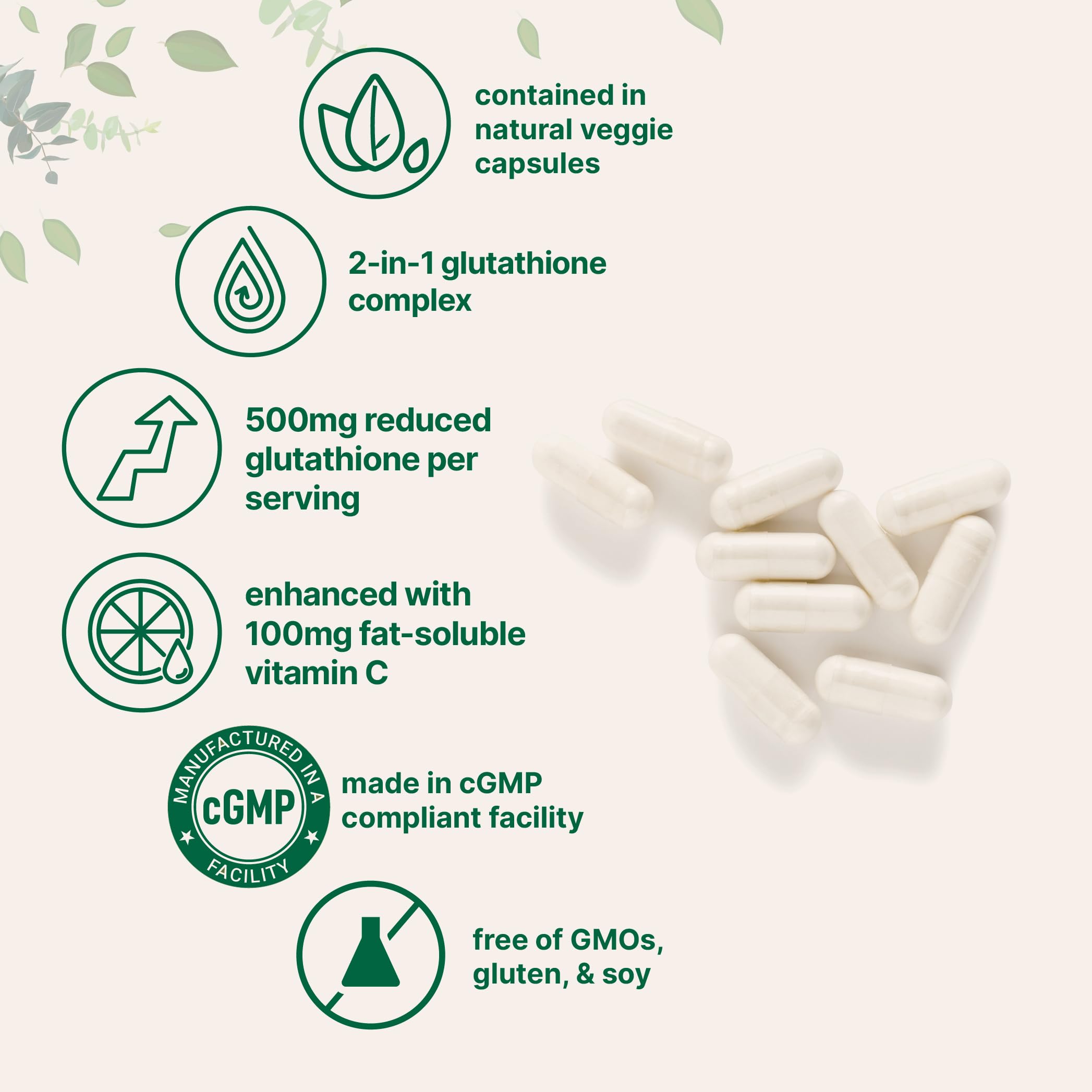 Micro Ingredients Glutathione Supplement bottle side view