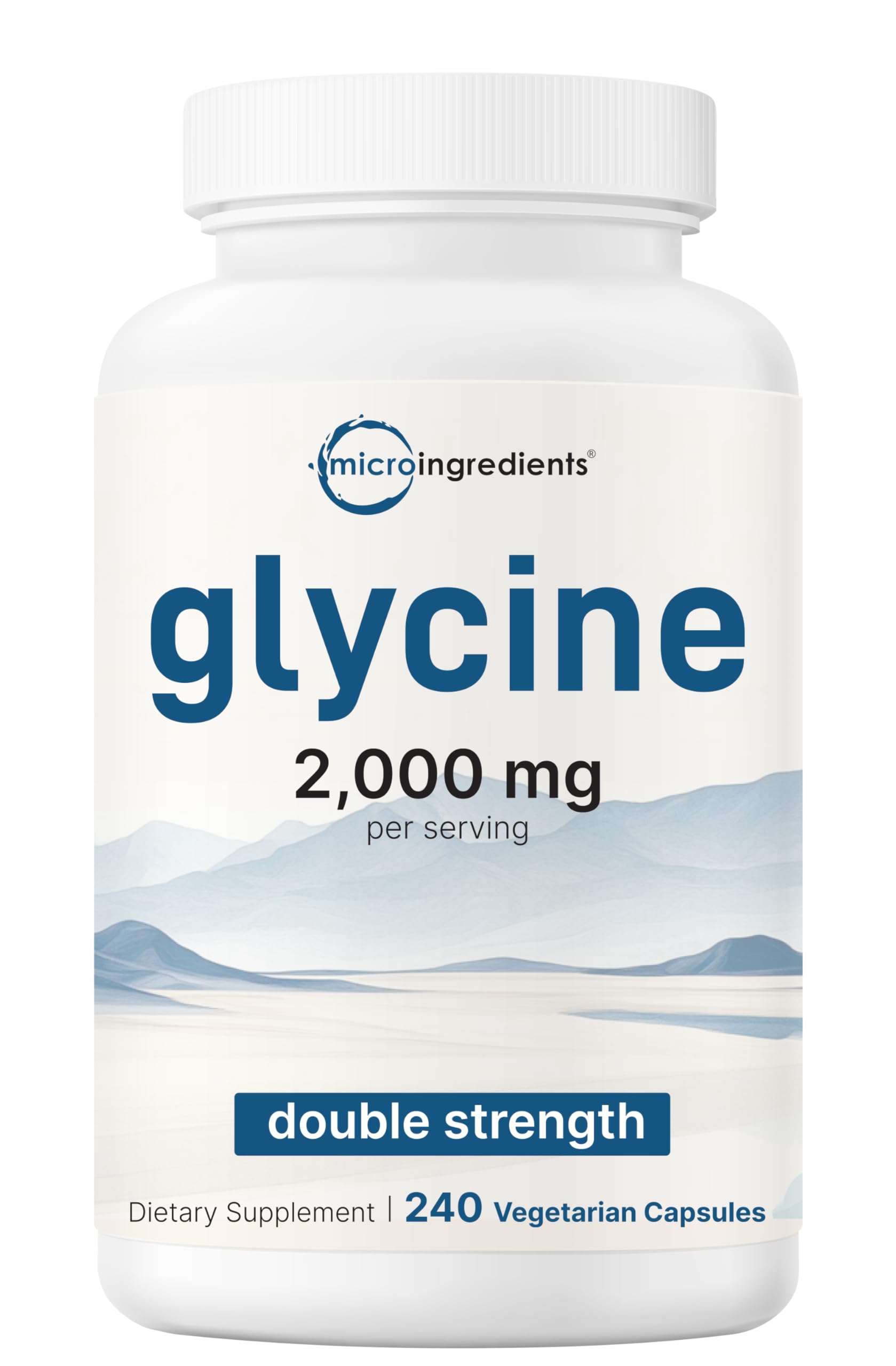 Micro Ingredients Glycine Veggie Capsules bottle front view