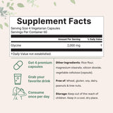 Micro Ingredients Glycine Veggie Capsules nutritional information label
