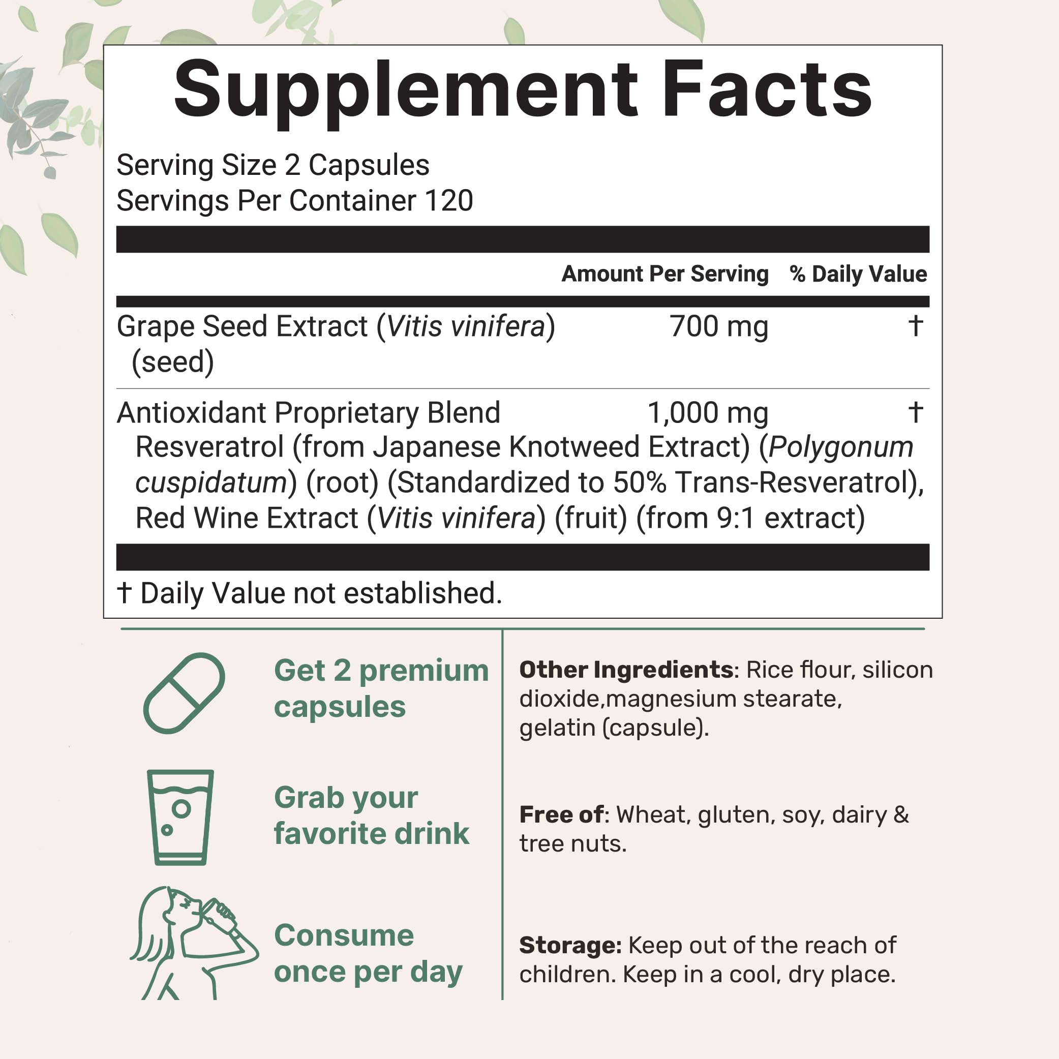Micro Ingredients Grape Seed Extract bottle side view