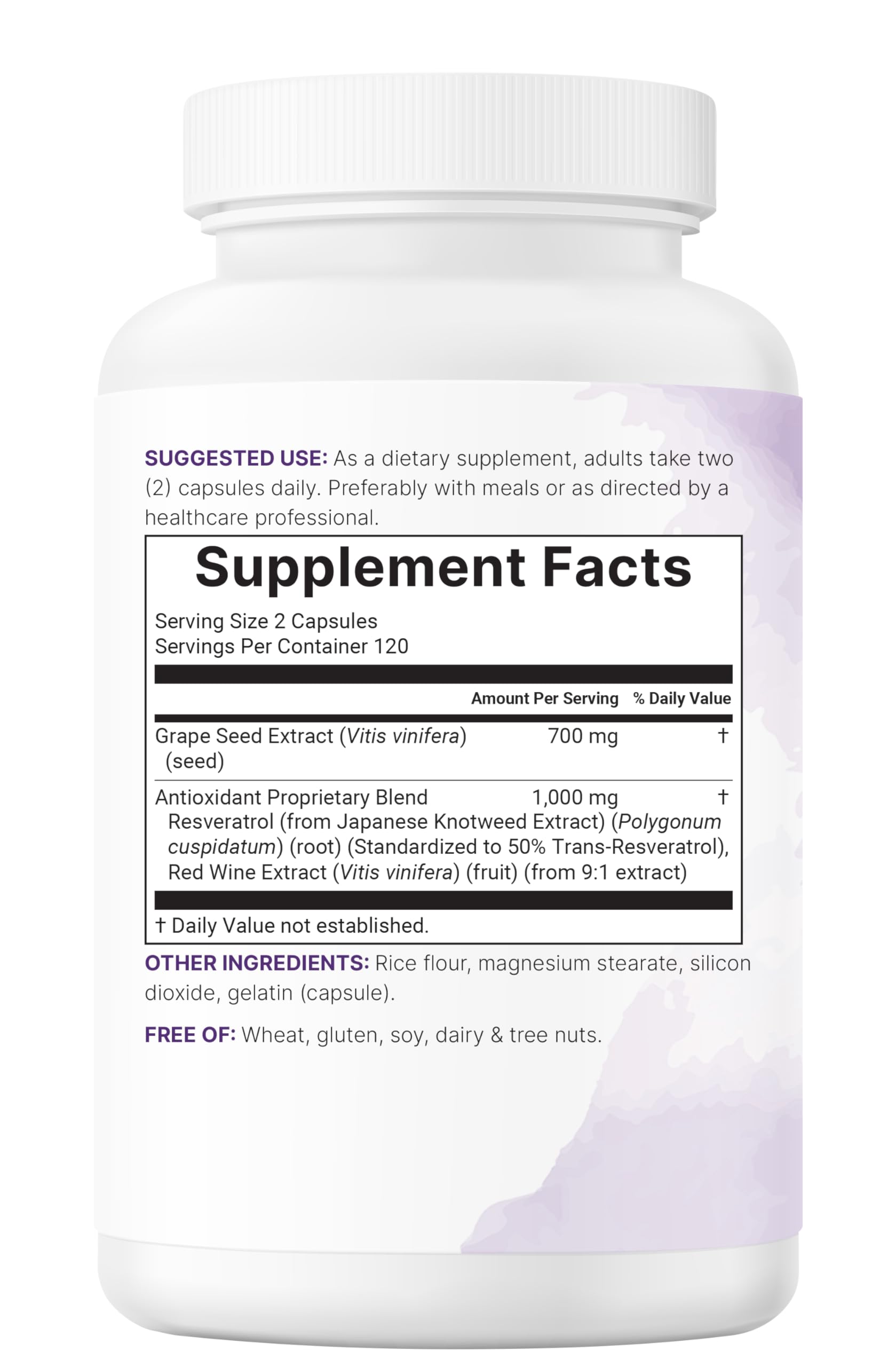 Micro Ingredients Grape Seed Extract capsules in a hand