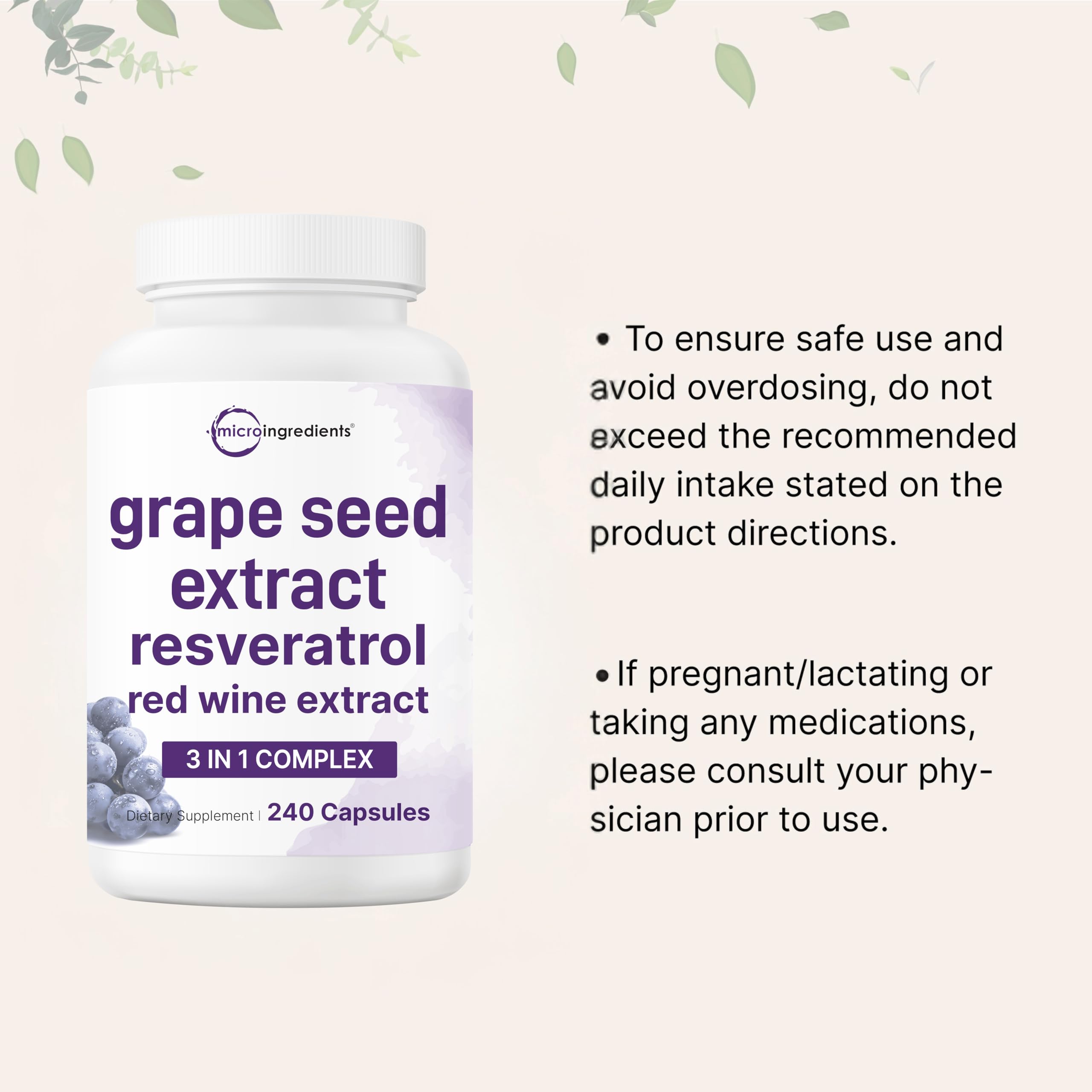 Micro Ingredients Grape Seed Extract with other herbal supplements