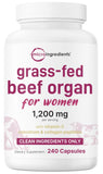 Micro Ingredients Grass-Fed Beef Organ for Women 240 capsules front view