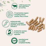Micro Ingredients Grass-Fed Beef Organ for Women capsules close-up