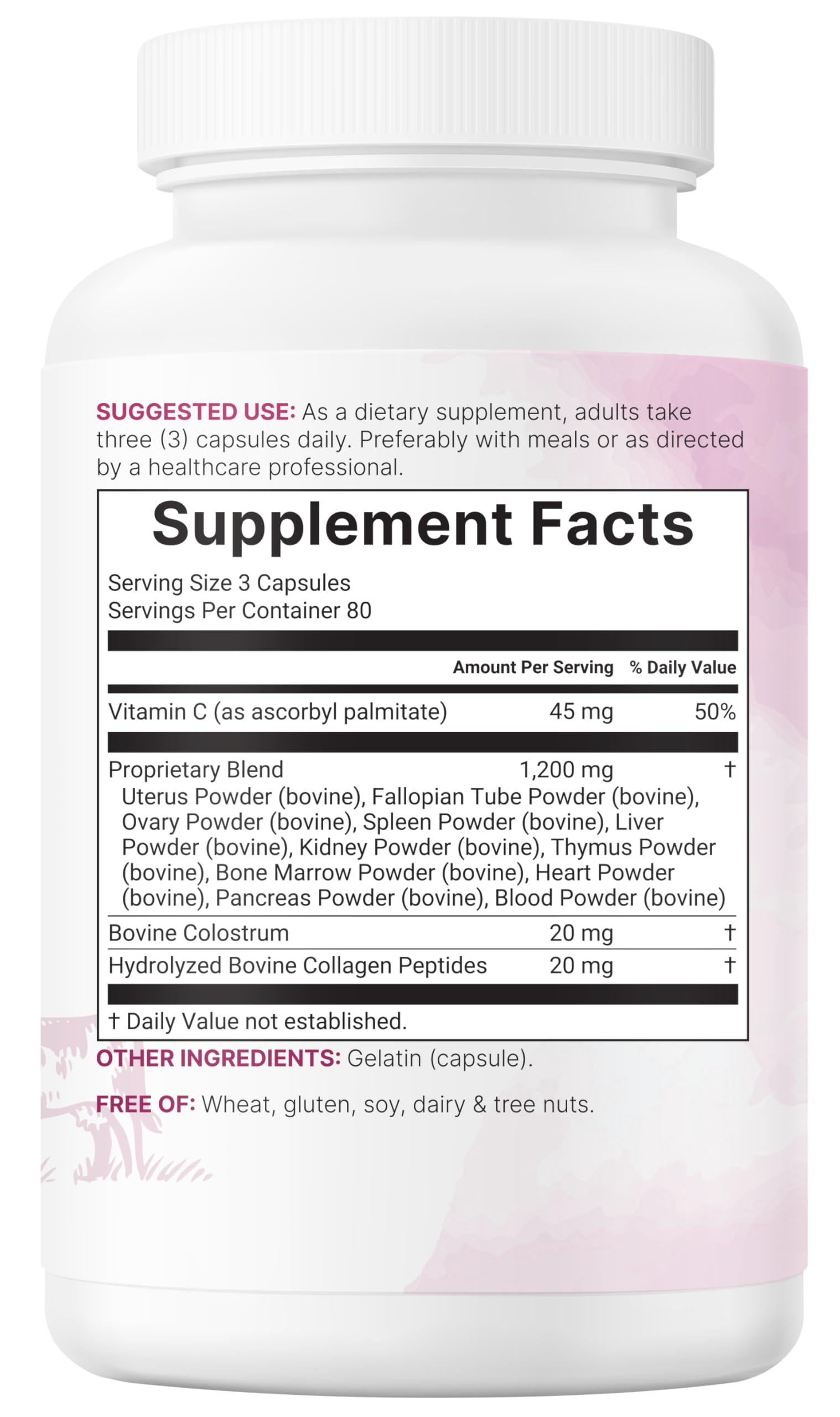 Micro Ingredients Grass-Fed Beef Organ for Women capsules in hand