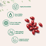 Micro Ingredients Hair, Skin & Nails Softgel Supplement packaging details