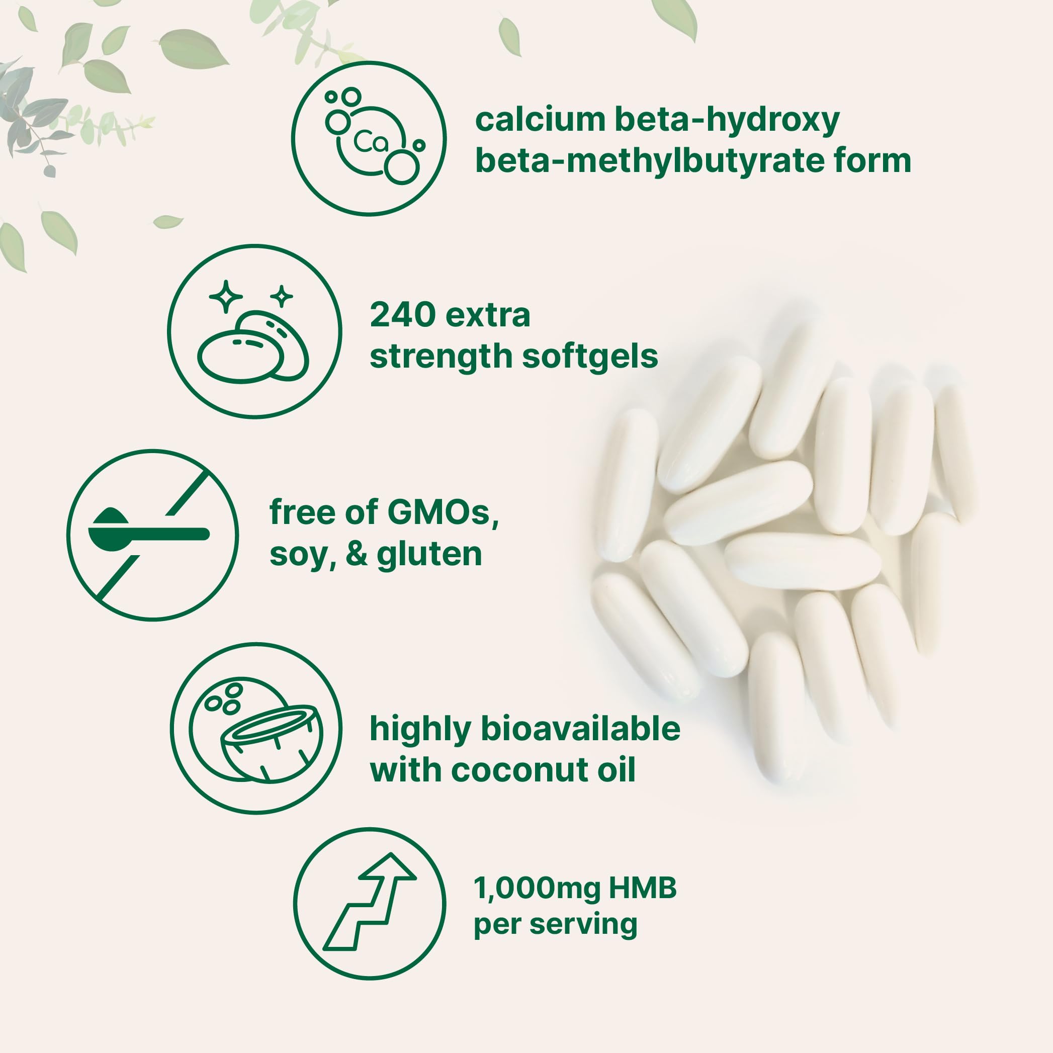 Micro Ingredients HMB Softgels packaging back view with ingredient list
