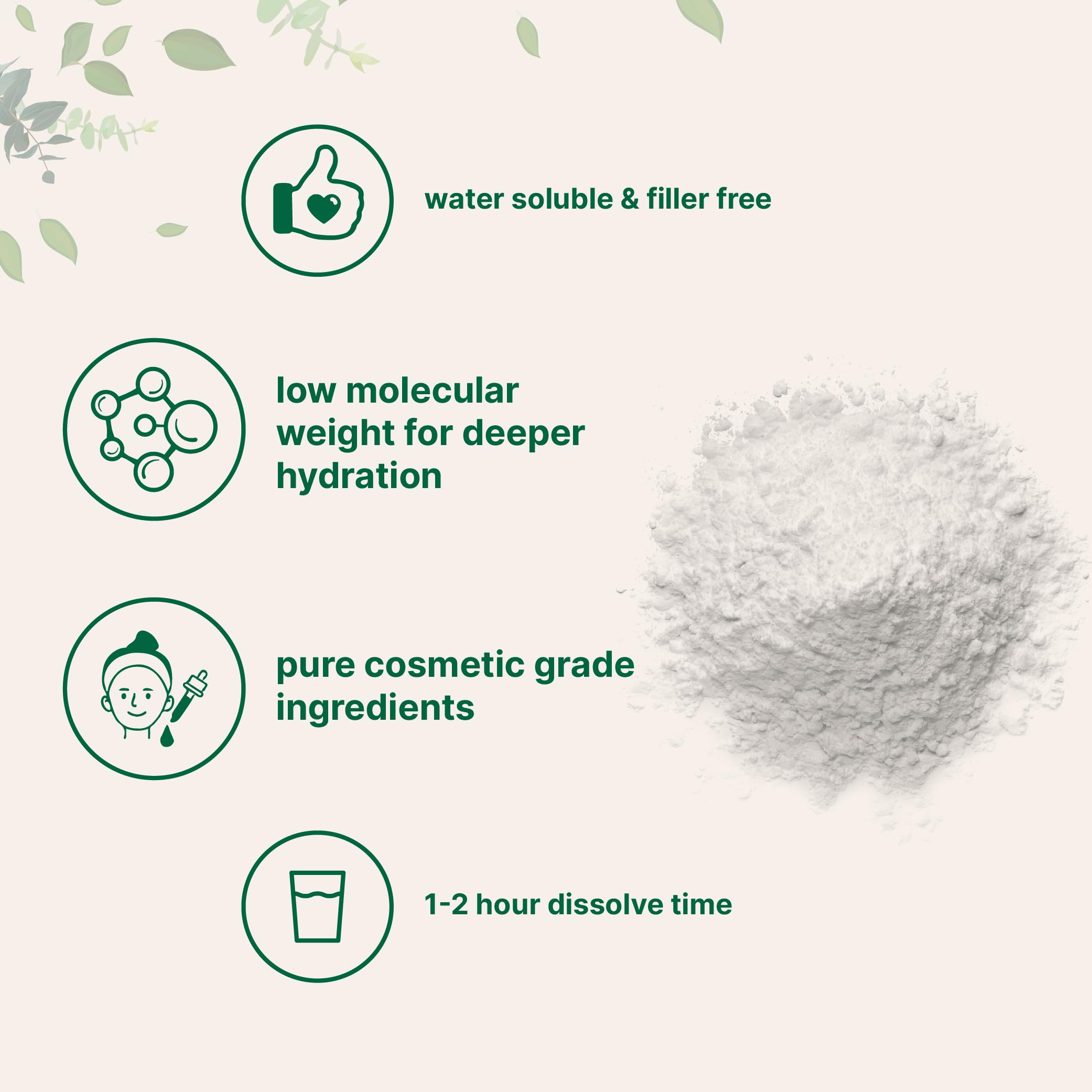 Micro Ingredients Hyaluronic Acid Powder mixed in a smoothie