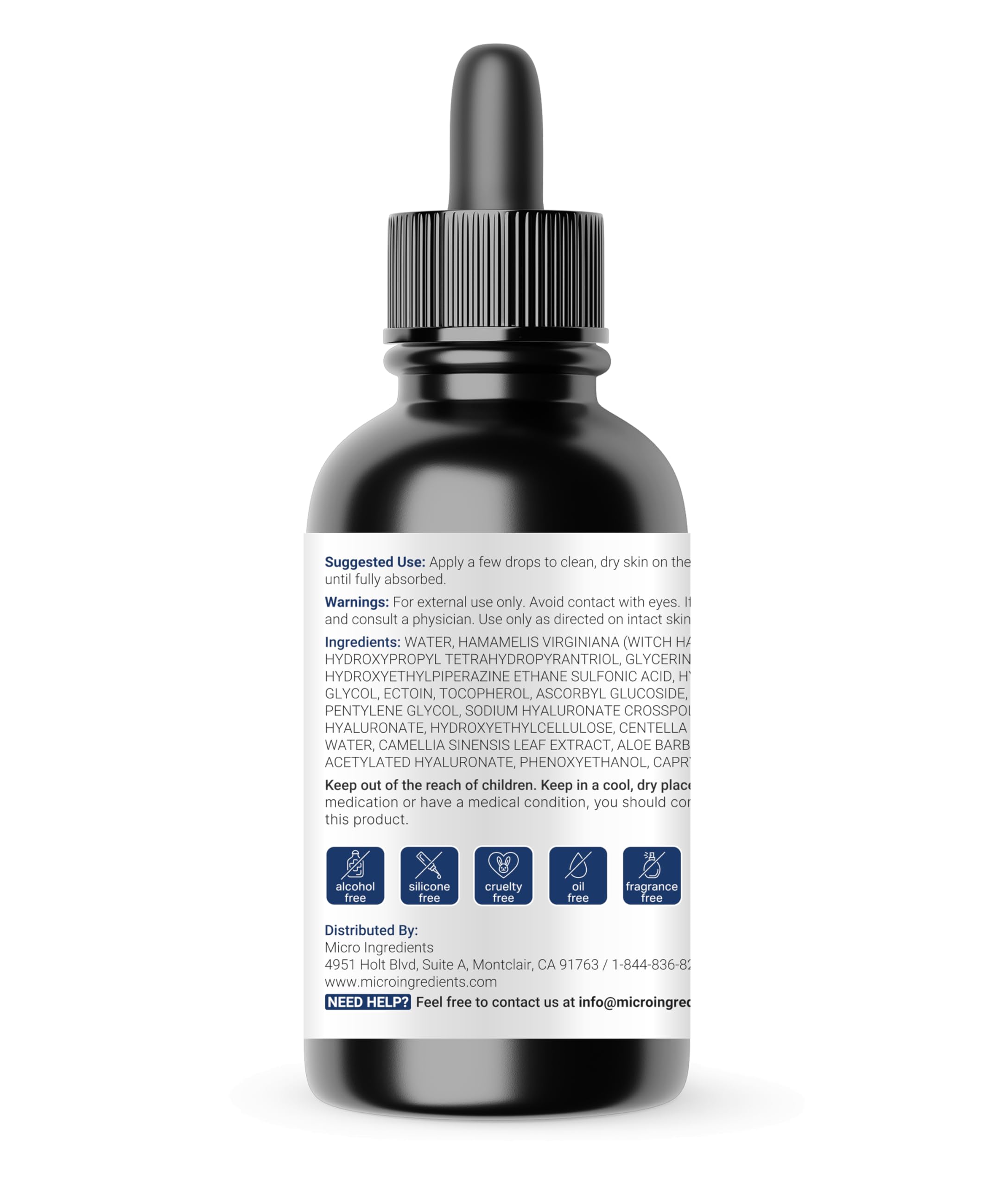 Micro Ingredients Hydrating HA Serum with botanical ingredients