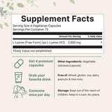 Micro Ingredients L-Lysine Hydrochloride bottle with 300 capsules