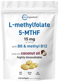 Micro Ingredients L-Methylfolate softgels front view with packaging