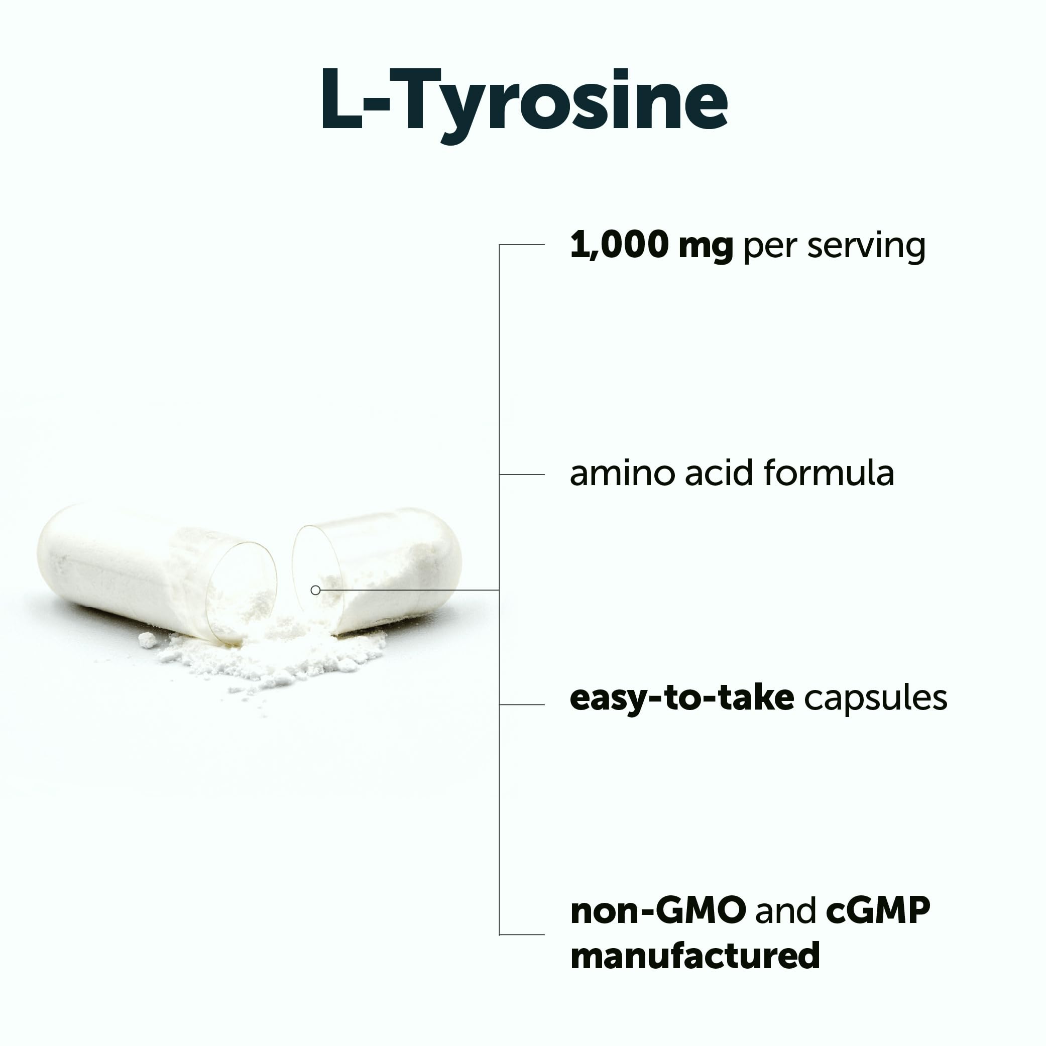 Micro Ingredients L-Tyrosine 240 capsules side view