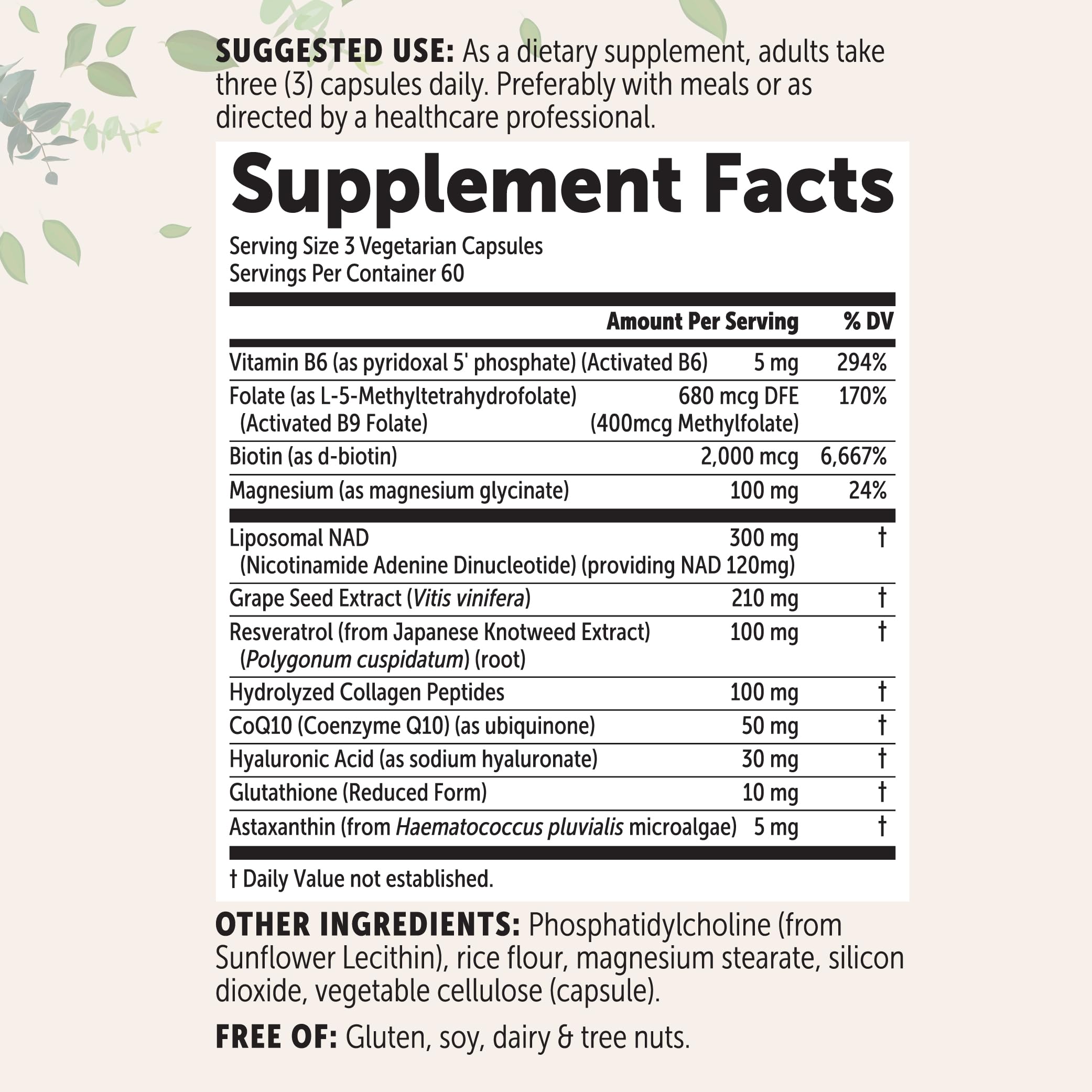 Micro Ingredients Liposomal NAD+ 12-in-1 Supplement bottle with label
