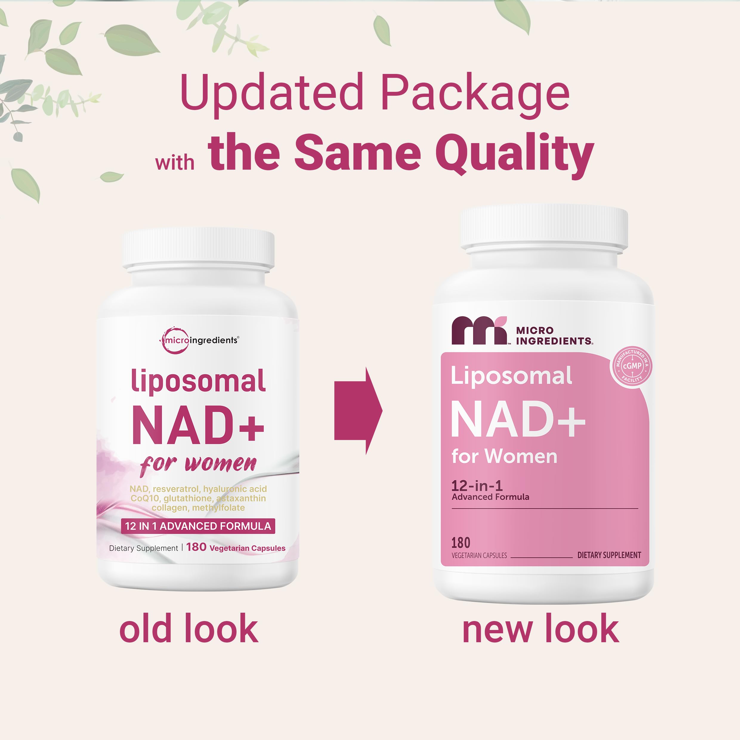 Micro Ingredients Liposomal NAD+ 12-in-1 Supplement capsules in hand